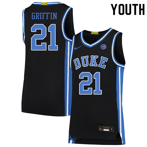 Youth #21 AJ Griffin Duke Blue Devils College Basketball Jerseys Sale-Black